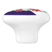 Einhorn- und Poinsettienkranz Keramikknauf (Seitenansicht)