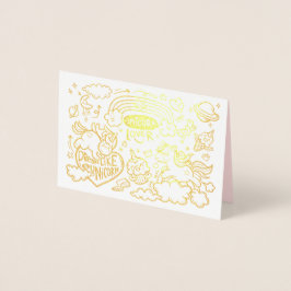 Einhorn und Pony Geburtstagskarte Folienkarte