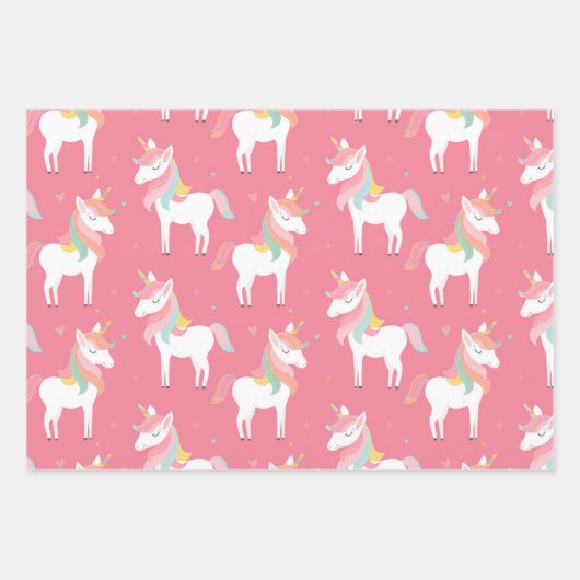 Einhorn- und Princess-Muster Geschenkpapier Set (Vorderseite 2)