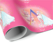 Einhorn und Prinzessin mit Castle Letter A Monogra Geschenkpapier (Rolleneckpunkt)