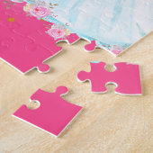 Einhorn und Prinzessin mit Castle Letter A Monogra Puzzle (Seite)