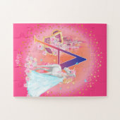 Einhorn und Prinzessin mit Castle Letter A Monogra Puzzle (Horizontal)