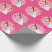 Einhorn und Prinzessin mit Castle Letter N Monogra Geschenkpapier (Ecke)