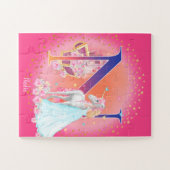 Einhorn und Prinzessin mit Castle Letter N Monogra Puzzle (Horizontal)