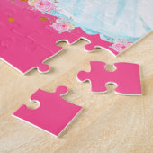 Einhorn und Prinzessin mit Castle Letter O Monogra Puzzle (Seite)