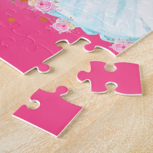 Einhorn und Prinzessin mit Castle Letter O Monogra Puzzle (Seite)