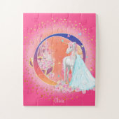 Einhorn und Prinzessin mit Castle Letter O Monogra Puzzle (Vertikal)