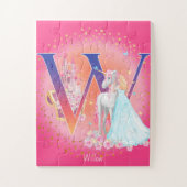 Einhorn und Prinzessin mit Castle Letter W Monogra Puzzle (Vertikal)