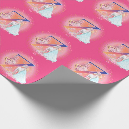 Einhorn und Prinzessin mit Castle Letter Z Monogra Geschenkpapier (Ecke)