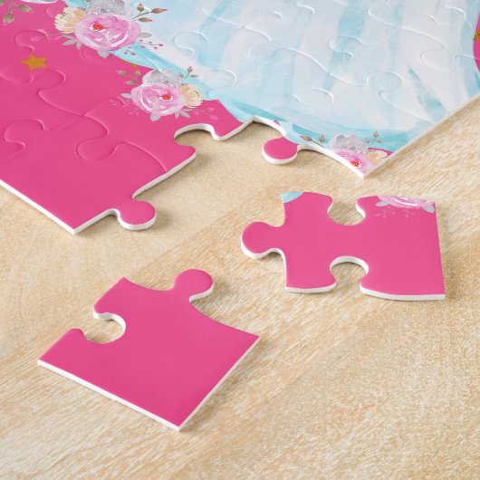 Einhorn und Prinzessin mit Castle Letter Z Monogra Puzzle (Seite)