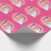 Einhorn und Prinzessin mit Schlossbrief D Monogram Geschenkpapier (Ecke)