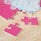 Einhorn und Prinzessin mit Schlossbrief S Monogram Puzzle (Seite)