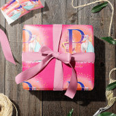 Einhorn und Prinzessin mit Schlossbuchstabe B Mono Geschenkpapier