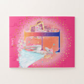 Einhorn und Prinzessin mit Schlossbuchstabe E Mono Puzzle (Horizontal)