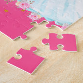 Einhorn und Prinzessin mit Schlossbuchstabe P Mono Puzzle (Seite)
