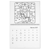 Einhorn- und Prinzessinnen-Mal-Kalender Kalender (Feb 2027)