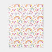 Einhorn und Rainbows Kindergeschenk Fleecedecke (Vorderseite)
