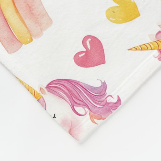 Einhorn und Rainbows Kindergeschenk Fleecedecke (Ecke)