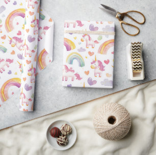 Einhorn und Rainbows Kindergeschenk Geschenkpapier