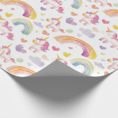 Einhorn und Rainbows Kindergeschenk Geschenkpapier (Ecke)