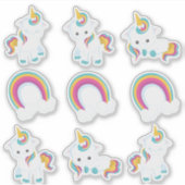 Einhorn und Regenbogen Aufkleber (Vorderseite)