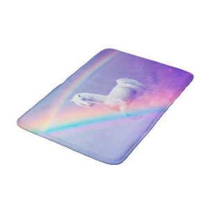 Einhorn und Regenbogen Badematte