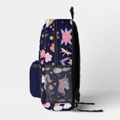 Einhorn und Regenbogen Bedruckter Rucksack (Rechts)