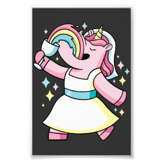 Einhorn und Regenbogen Fotodruck