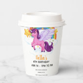 Einhorn und Regenbogen Geburtstag Pappbecher (Rückseite)
