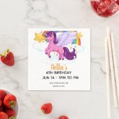 Einhorn und Regenbogen Geburtstag Serviette (Beispiel)