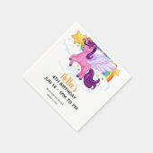 Einhorn und Regenbogen Geburtstag Serviette (Ecke)