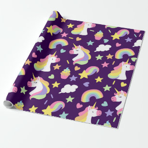 Einhorn und Regenbogen Geschenkpapier