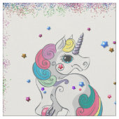 Einhorn und Regenbogen-Glitzer Stoff (Nahaufnahme)