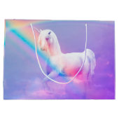 Einhorn und Regenbogen Große Geschenktüte (Rückseite)