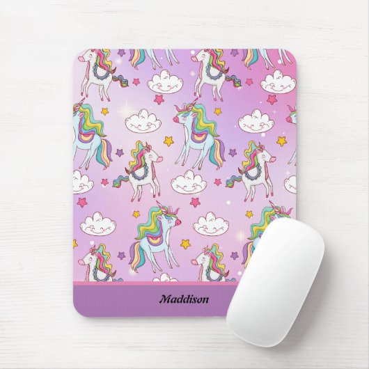 Einhorn und Regenbogen individuell einstellbar Mousepad (Mit Mouse)