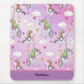 Einhorn und Regenbogen individuell einstellbar Mousepad (Vorne)
