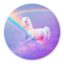 Einhorn und Regenbogen Keramikknauf