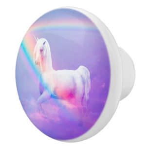 Einhorn und Regenbogen Keramikknauf