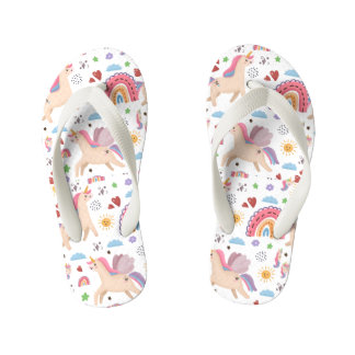 Einhorn und Regenbogen Kinderbadesandalen