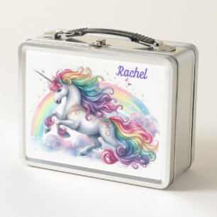 Einhorn und Regenbogen Metall Lunchbox