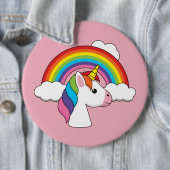 Einhorn und Regenbogen mit Wolken Kawaii Button (Beispiel)