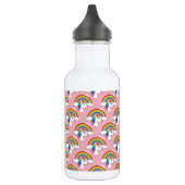 Einhorn und Regenbogen mit Wolken Kawaii Edelstahlflasche (Links)