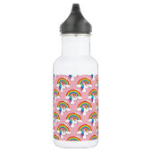 Einhorn und Regenbogen mit Wolken Kawaii Edelstahlflasche (Rechts)