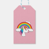 Einhorn und Regenbogen mit Wolken Kawaii Geschenkanhänger (Vorderseite)