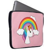 Einhorn und Regenbogen mit Wolken Kawaii Laptopschutzhülle (Vorne Rechts)
