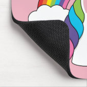 Einhorn und Regenbogen mit Wolken Kawaii Mousepad (Ecke)