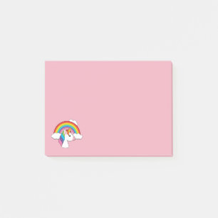 Einhorn und Regenbogen mit Wolken Kawaii Post-it Klebezettel