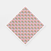 Einhorn und Regenbogen mit Wolken Kawaii Serviette (Ecke)