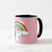 Einhorn und Regenbogen mit Wolken Kawaii Tasse (VorderseiteRechts)