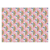 Einhorn und Regenbogen mit Wolken Kawaii Tischdecke (Vorderseite (Horizontal))